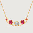Regal Sparkle 14KT Diamond & Ruby Necklace,,hi-res view 1