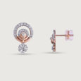 Radiant Cascade Gold & Diamond Stud Earrings,,hi-res view 4