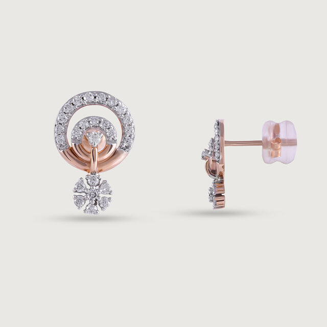 Radiant Cascade Gold & Diamond Stud Earrings,,hi-res image number null