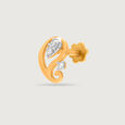 14KT Yellow Gold Diamond Nose Pin,,hi-res view 4