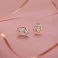 Oval Pop Diamond Earrings,,hi-res view 1