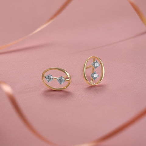 Oval Pop Diamond Earrings