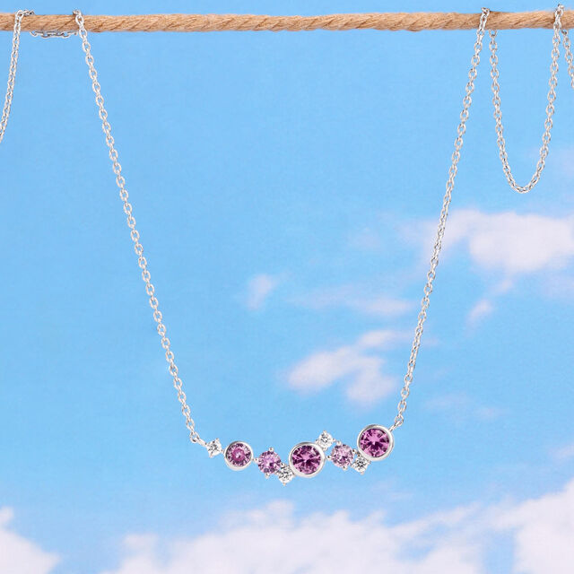 Vivid Playful Pink Silver Necklace,,hi-res image number null