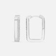 Modern Classic Silver Hoop Earrings,,hi-res view 4