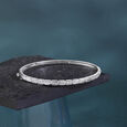 Radiant Grid Silver Bangle,,hi-res view 1