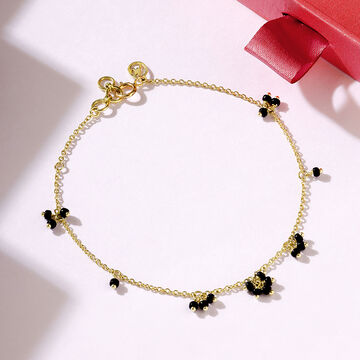 Mia Sutra DIY with Black Bunch Beads Multiple Stacking Charm Bracelet