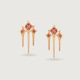 Luminous Splendor 14KT Pink Sapphire Stud Earrings,,hi-res view 3