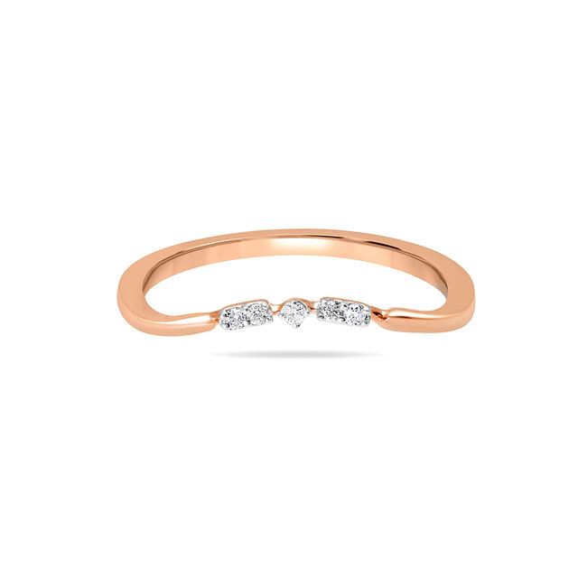 14KT Rose Gold Sparking Band Diamond Finger Ring,,hi-res image number null