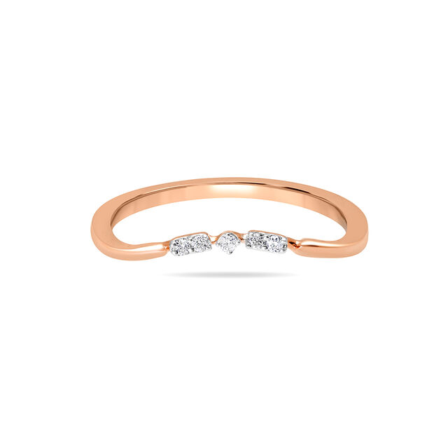 14KT Rose Gold Sparking Band Diamond Finger Ring,,hi-res view 2