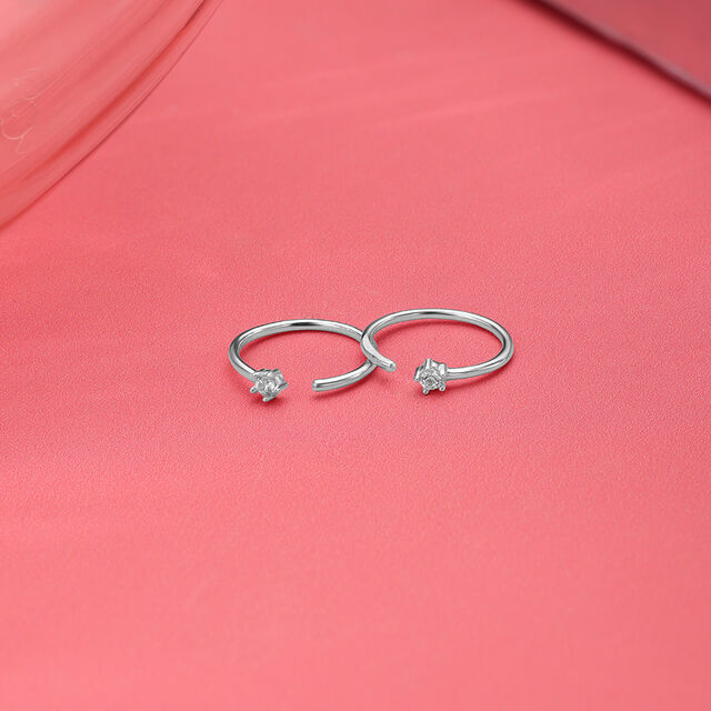 Modern Twist Silver Toe Rings,,hi-res image number null