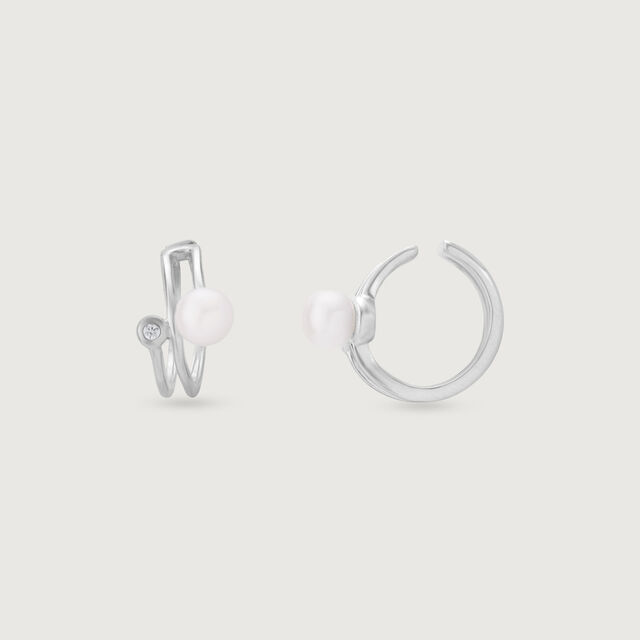 Twirl Pop Silver Hoop Earrings,,hi-res image number null