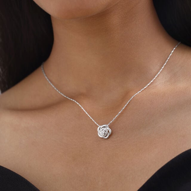 Rosette Glow Silver Pendant,,hi-res image number null