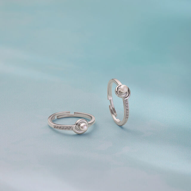 Radiant Duo Silver Toe Ring,,hi-res image number null