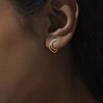 Sculpted Curve Diamond Hoop Earrings,,hi-res view 2