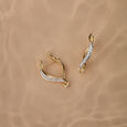 Serenity Curve 14 Kt Gold & Diamond Hoop Earrings,,hi-res view 1