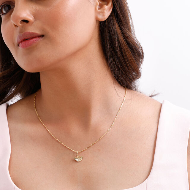 Ginkgo Leaf Gold Pendant,,hi-res image number null