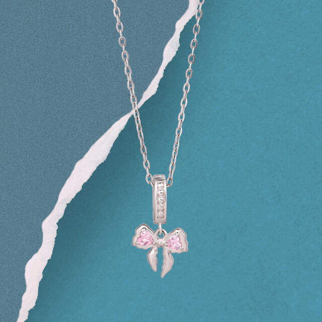 Pretty Bow Silver Pendant,,hi-res image number null