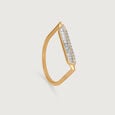 Bold Lines Gold & Diamond Finger Ring,,hi-res view 3