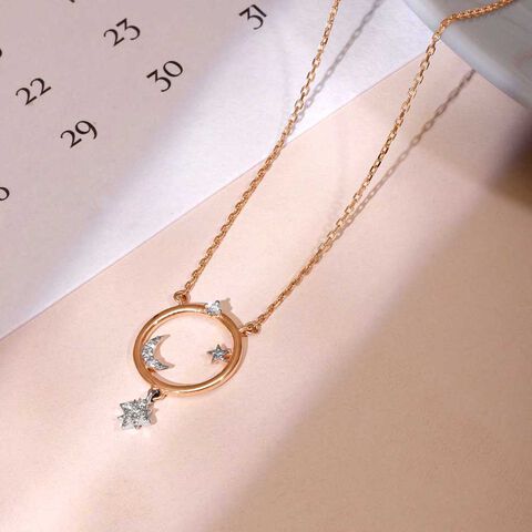 Starry Whirl Diamond Necklace