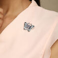 Mosaic Butterfly Silver Brooch,,hi-res view 2