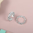 Braided Elegance Silver Toe Rings,,hi-res view 1