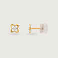 Floral Glow 14 Kt Gold and Diamond Stud Earrings,,hi-res view 4