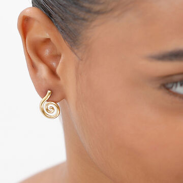 18KT Gold Dawn Spirals Stud Earrings