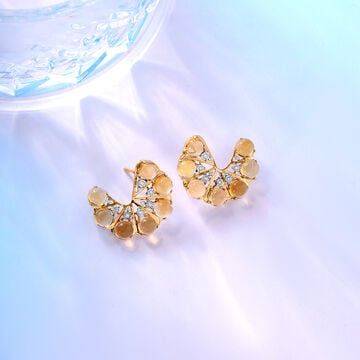 Couture Crystal 14KT Diamond & Citrine Stud Earrings