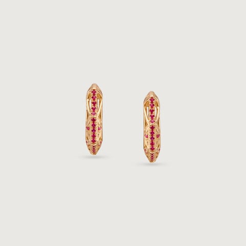 Dual Radiance Ruby & Diamond Hoop Earrings