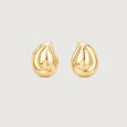 Petal Curve Gold Stud Earrings,,hi-res view 3