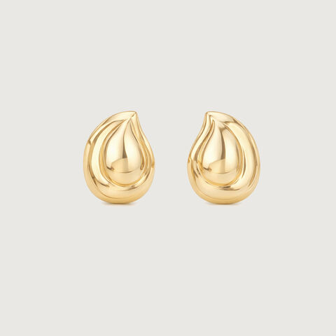 Petal Curve Gold Stud Earrings