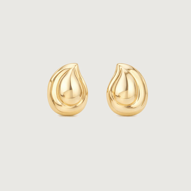 Petal Curve Gold Stud Earrings,,hi-res image number null