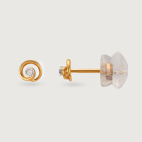 Twirl Radiance 14 Kt Gold and Diamond Stud Earrings
