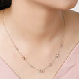 14Kt Yellow Gold Chic Interlock Diamond Necklace,,hi-res view 3