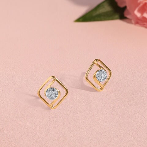 Glimmer Nest Diamond Stud Earrings