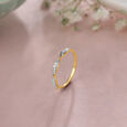 Mystic Curvature 14KT Gold & Diamond Finger Ring,,hi-res view 1