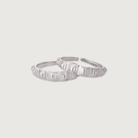 Edgy Prism Silver Toe Ring