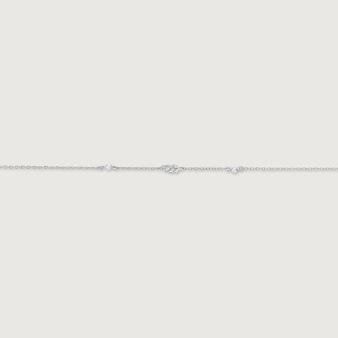 Soft Leafy Silver Anklet