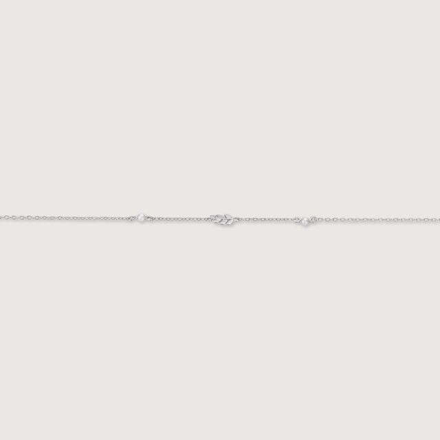 Soft Leafy Silver Anklet,,hi-res image number null