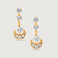 Mystic Moon 14 Kt Gold and Diamond Drop Earrings,,hi-res view 3