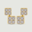 Chic Geometric Diamond Stud Earrings,,hi-res view 3