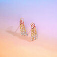 Radiant Spectrum Sapphires & Diamond Drop Earrings,,hi-res view 1