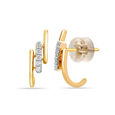14Kt Yellow Gold Break Barriers Diamond Hoop Earring,,hi-res view 3