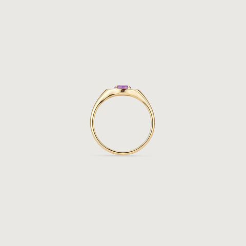 Elegant Minimal Amethyst & Diamond Ring