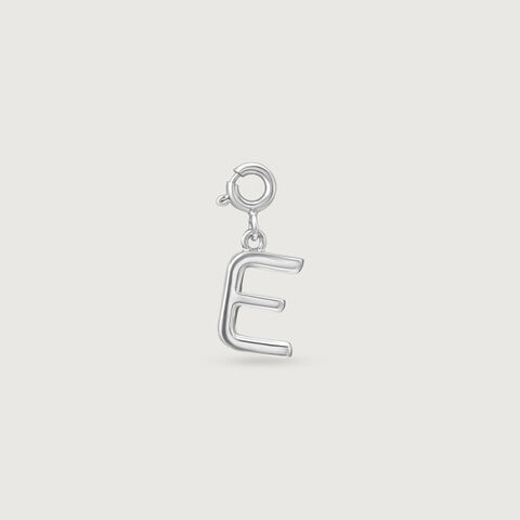 Elegant Initial E Silver Charm