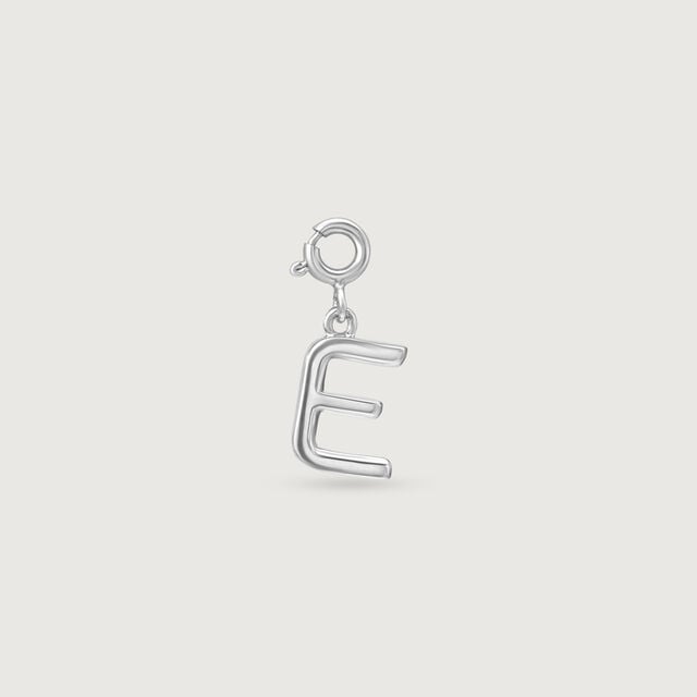 Elegant Initial E Silver Charm,,hi-res image number null