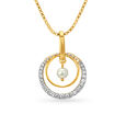 14KT Yellow Gold Diamond Pendant,,hi-res view 1