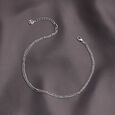 Layered Modern Silver Anklet,,hi-res view 1