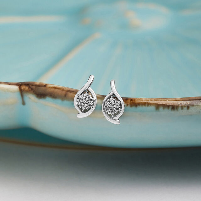 Delicate Bloom Silver Stud Earrings,,hi-res image number null