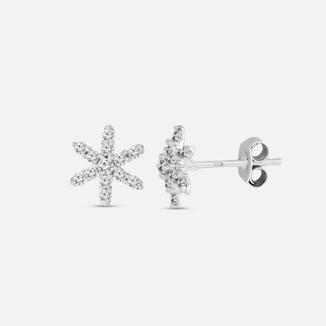 Stellar Shine Silver Stud Earrings,,hi-res image number null